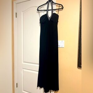 Black night gown with rhinestones